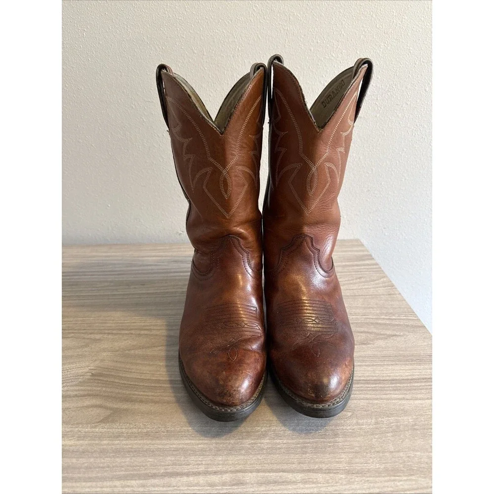 Durango‎ Mens Brown Oiled Peanut Leather Western Cowboy Boots TR762 Size 9 D